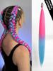 Synthetic Ponytail 1 Pack Braid Extension, Full of Color Ponytail Extension, with Elastic Tie Straight Tube Sleek Wrap Extension Hair