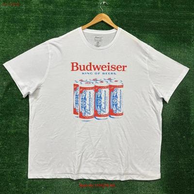 Budweiser Король Пива Оверсайз Футболка Размер 3XL винтажный Стиранный Дышащий мужской Удобная дизайнерская одежда Немного