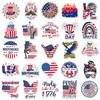 50 Pcs America Independence Day Waterproof Stickers Creative Graffiti Notebook Refrigerator Bicycle Decoration Sitcker Toys