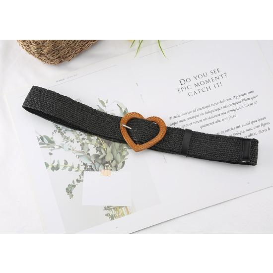 Плетеный пояс из полипропиленовой травы, женский, ретро, из хлопка и льна, в этническом стиле, пояс-кушак для платья, декоративный пояс с пряжкой в виде сердца