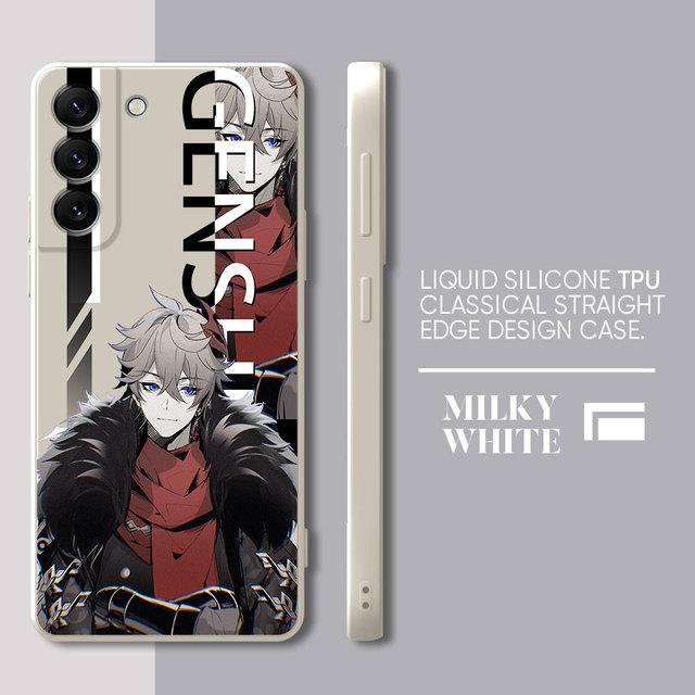 Genshion Impact Tartaglia Anime Case For Samsung Galaxy S21 5g S10e S23 Ultra S20 Fe S10 S22 S9 Plus S8 Square Liquid Cover