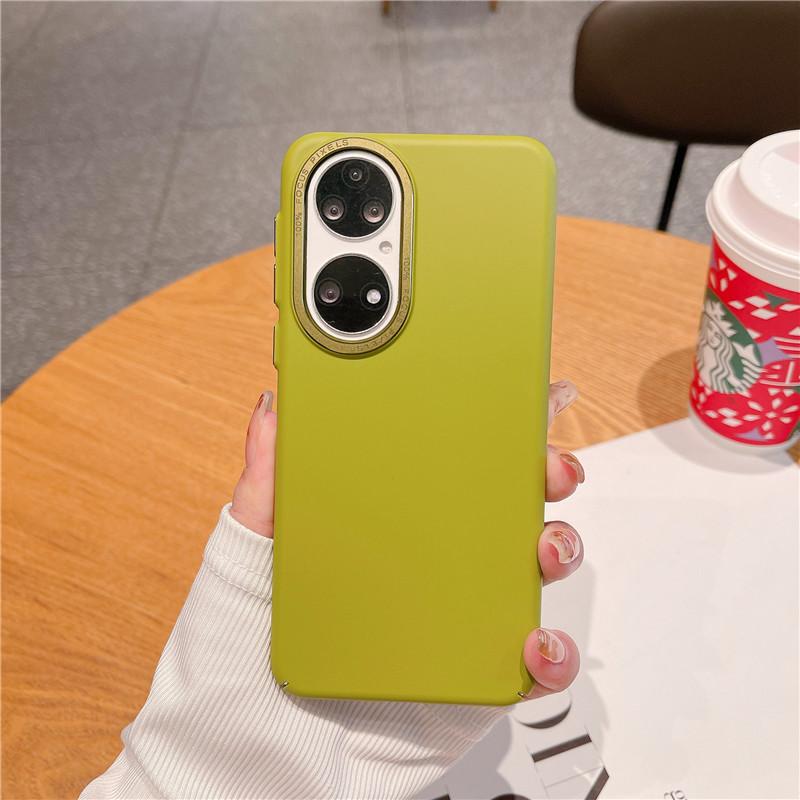 Для Huawei nova 12 Pro ультра прочная металлическая рамка с большим отверстием для объектива, ощущение кожи, чехол для ПК, защитная задняя крышка в виде ракушки