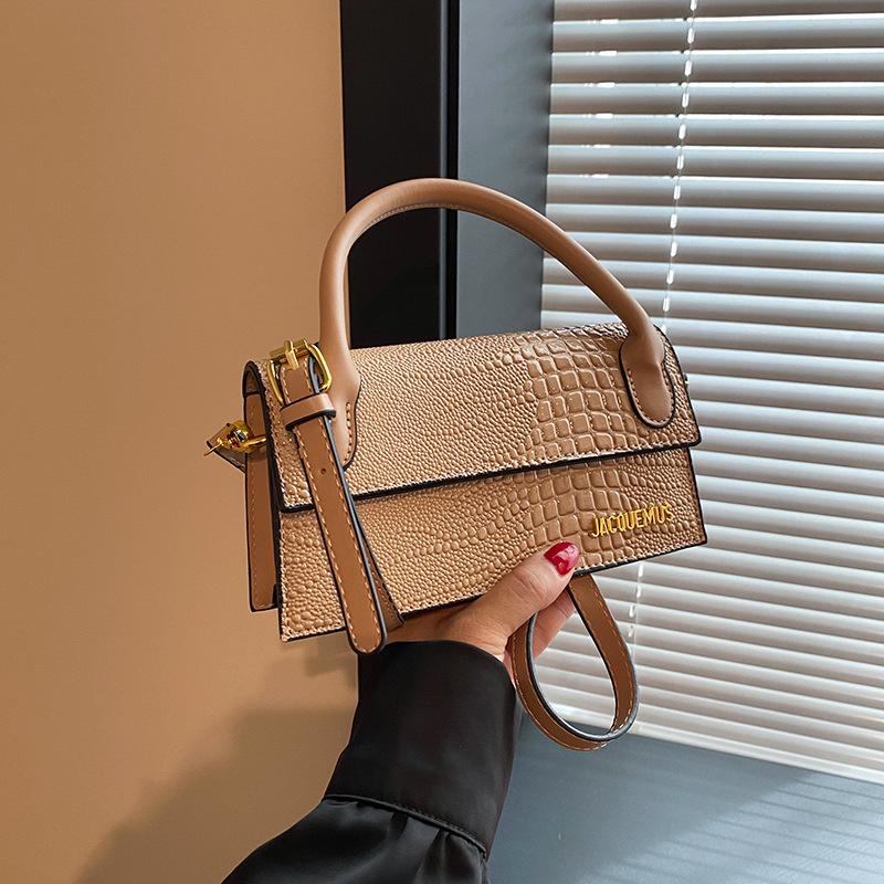 Новая фактурная крокодиловая кожа, переносная маленькая квадратная сумка, женская нишевая сумка через плечо, женская сумка через плечо