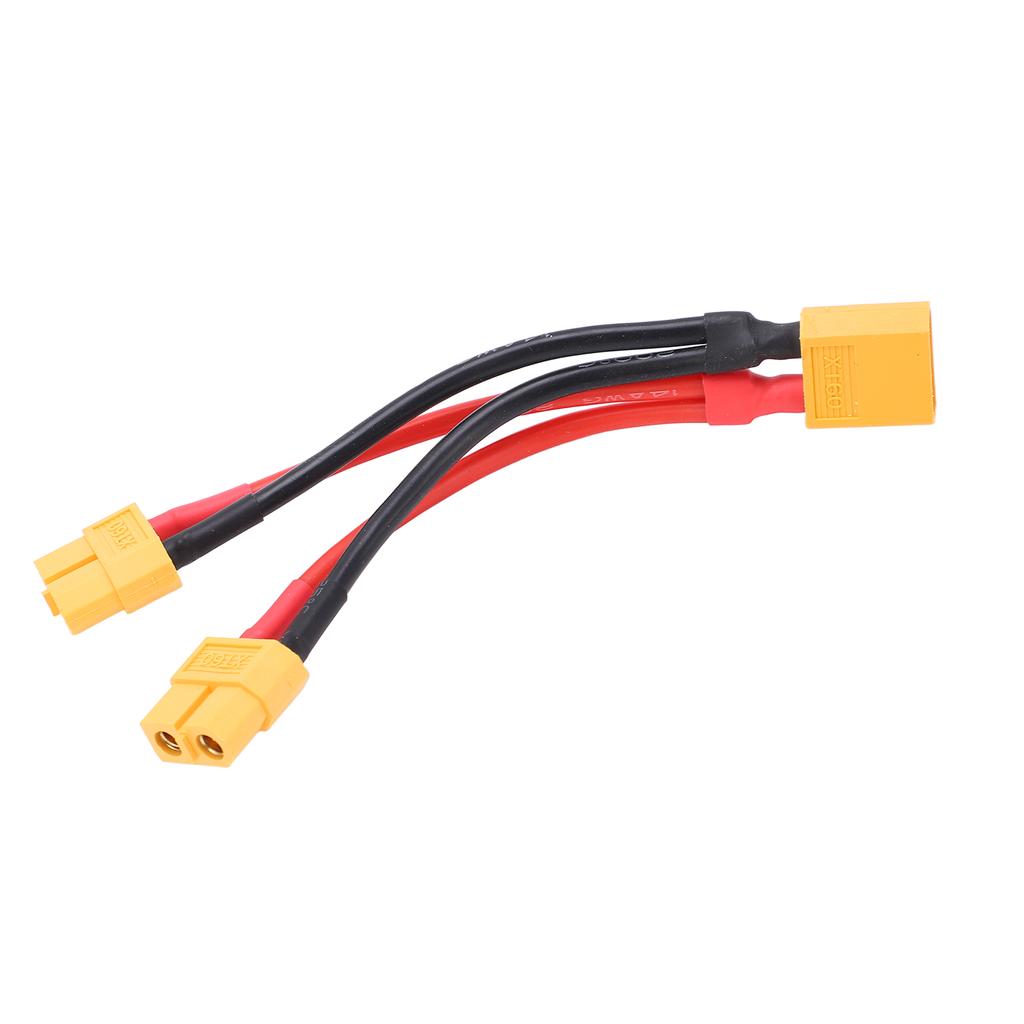 XT60 Parallel Battery Connector Cable Dual Extension Y Splitter 1 Male to 2 Female Silicone Wire for RC Batteries