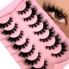 Новые 7 пар ресниц кошачий глаз 8D норковые ресницы завитые крылатые натуральные реалистичные грязные кончики глаз удлиненные густые накладные ресницы мягкие искусственные