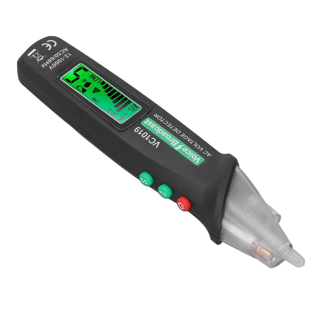 Non Contact Voltage Detector Pen AC Electrical Power Cable Tester High Accuracy Sound Light Alarm