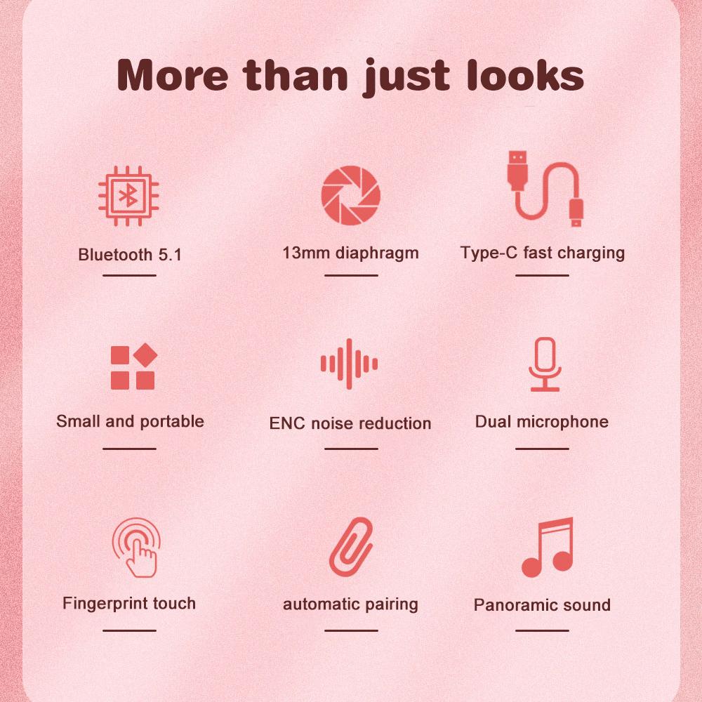 TWS Earphones Wireless Bluetooth 5.1 Sport Noise Reduction Headphones Touch Control 350mAH For iPhone 12 13 Pro Xiaomi Huawei