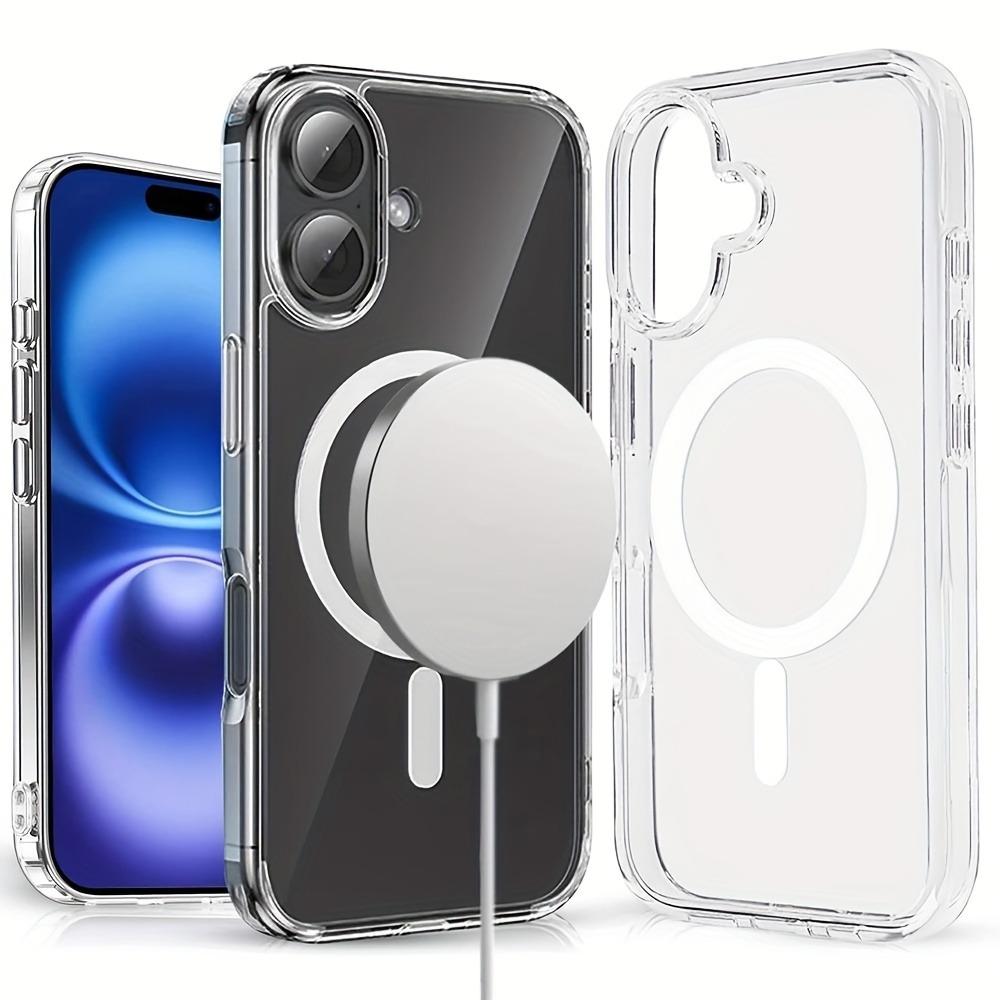 Новый прозрачный чехол для MagSafe для iPhone 17Air 16 15 14 13 12 11 Pro Max, противоударный чехол для беспроводной зарядки с магнитной функцией