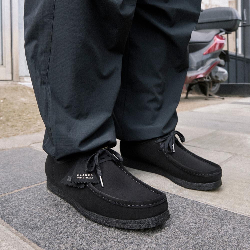 Clarks Ботинки Wallabee 'Черная замша' Мужские 261555177