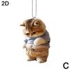 2D Flat Acrylic Cute Cat Car Decoration Pendant Keychain