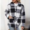 Women's Fashion Thickened Double-sided Plush Plaid Single-breasted Button-up Jacket