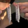 Серьги с длинной кисточкой из циркона, медного цвета, для женщин. Модные, персонализированные, повседневные аксессуары, для вечеринок. Цирконы. Подарки на день рождения.
