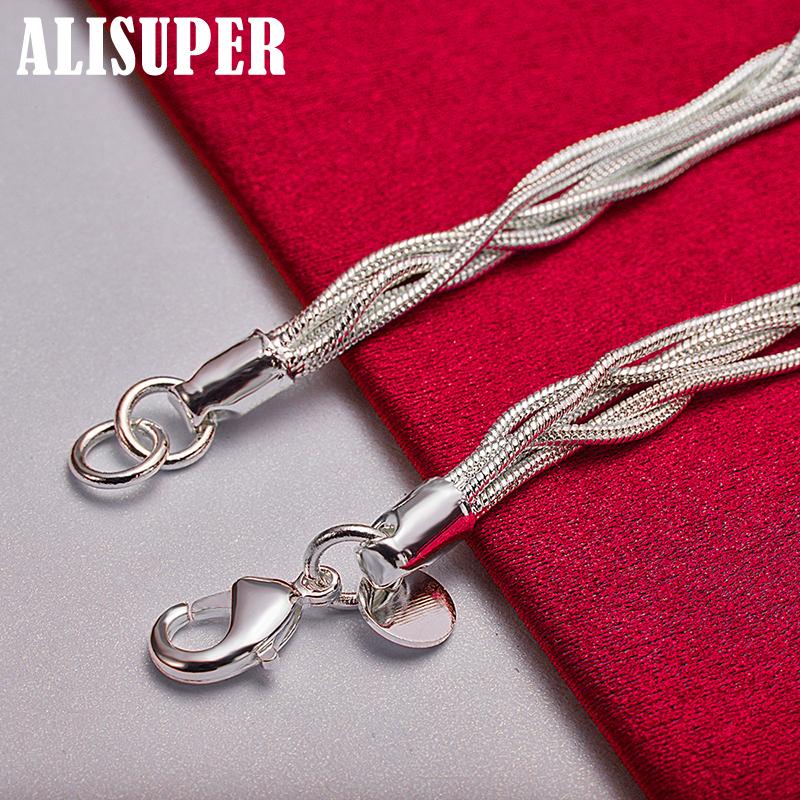 Ювелирные изделия-браслет-цепочка из стерлингового серебра 925 пробы с пятью твердыми звездами и змеями