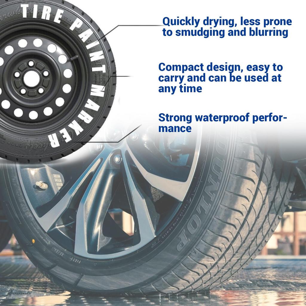 3pcs Car Tire Marker Car Compact Portable Waterproof Quick Drying Painting Marker Graffiti Pen