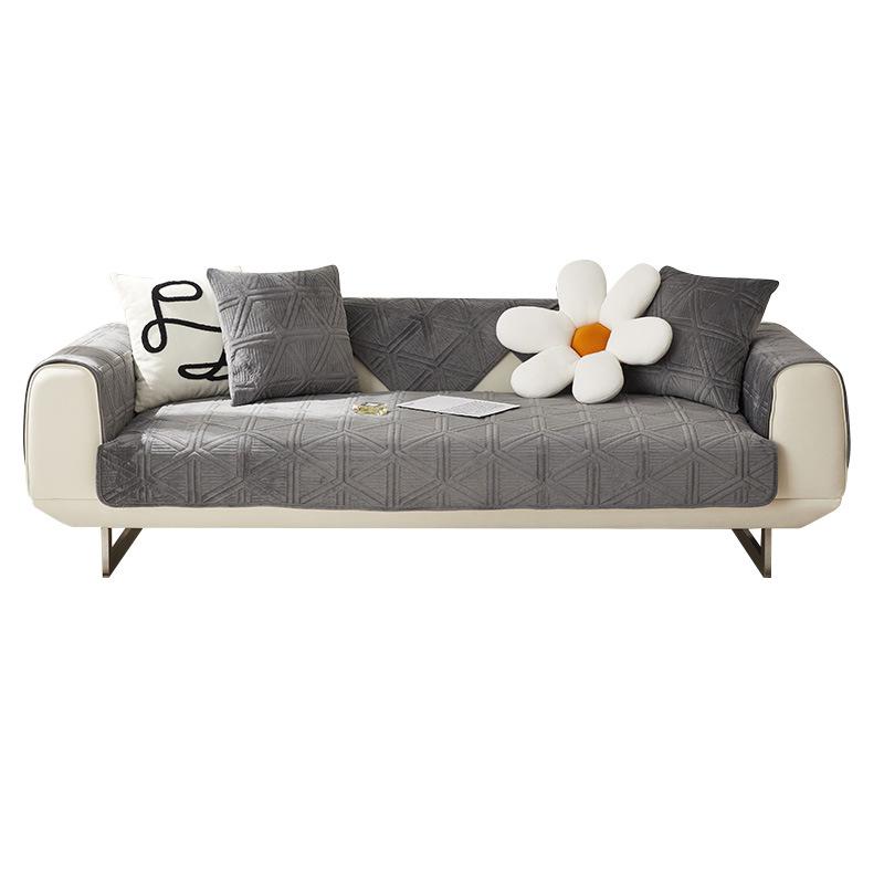 Plush Sofa Cushions: Modern, Simple, High-end, Winter, Thickened, Non-slip, Anti-run, Light Luxury Sofa Cover, Cover Cloth