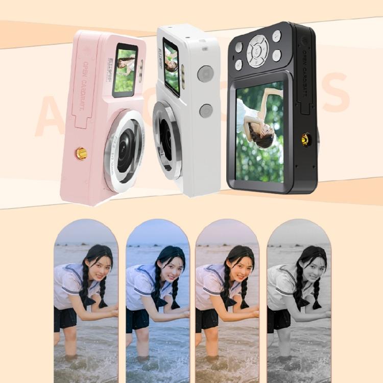 Double Screen Selfie Camera 4K 64MP 18X Zoom Portable Digital Camera Pink for Vloggings School Trip