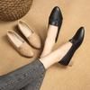 Soft Leather One-pedal Small Leather Shoes Women's Spring and Autumn Retro British Style Loafers Versatile Thick Heel Commuter Pointed Shoes