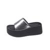 One Word Red Heightening New Women's Shoes 2025 Platform Slippers Women's Summer Leisure Subnet Outer Shoes Sandals