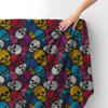 Royal Samt Stoff Polyester Zum Nähen - Motiv Bunte Schädel