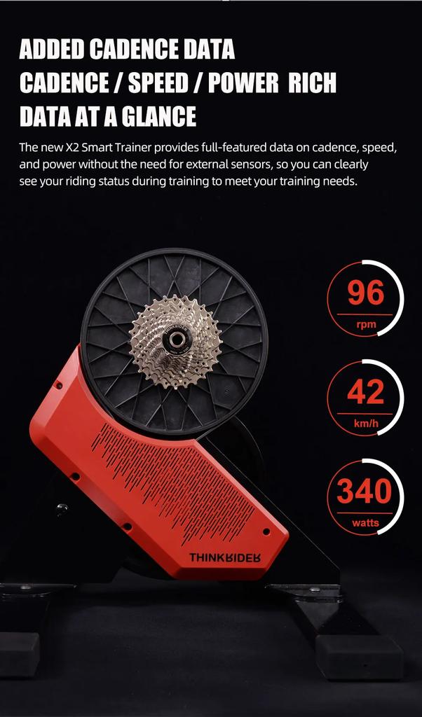 New ThinkRider X2 Smart Bike Trainer MTB Road Bicycle Home Trainer Built-in Power Meter Power Meter Compatible
