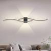 Modern LED Strip Wall Lamp Double Curve Remote Control Light Bedside Decor Black Gold Wall Sconces Living Room Bedroom Led Fixtu