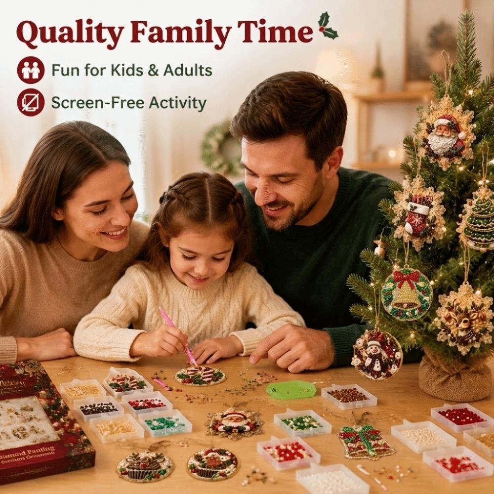 2D Flat Painting Kit Hand-made Craft Christmas Tree Pendant DIY Christmas Ornament Home