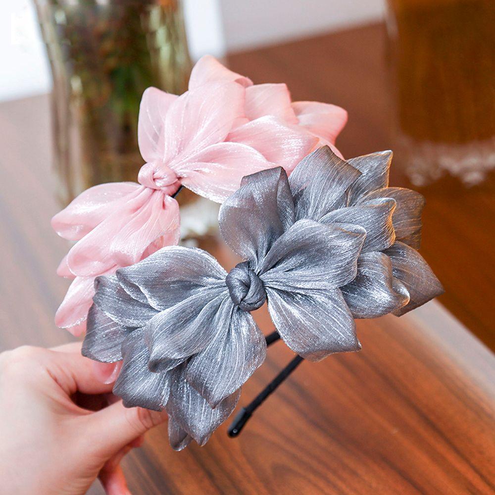 Сверкающая Кружевная Большая Бант Ободок для Волос Аксессуары для Волос Обруч для Головы Повязка на Голову