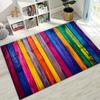 Rainbow Retro Wooden Board Black Brown Wood Grain Rug for Bedroom Living Room Sofa Home Doormat Decor,Large Non-slip Floor Mat