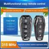 315Mhz 433Mhz Remote Control Duplicator 4 Button Cloning Wireless Remote Control Key Fob Universal Garage Door Gate Opener