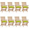 Day and Night - Day and Night Garden Chairs 8 Units Teak Wood with Bright Green Cushions