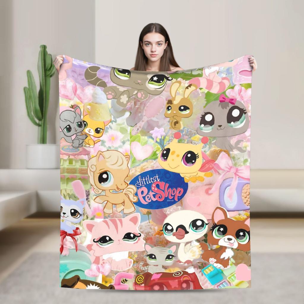Теплое Мягкое Одеяло для Кемпинга Littlest Pet Shop Плед Фланелевое Покрывало для Улицы Новинка Чехол для Дивана-кровати