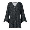 Women's Shirt Blouse Outerwear Print 3/4 Length Sleeve Casual Holiday Basic Button Tops