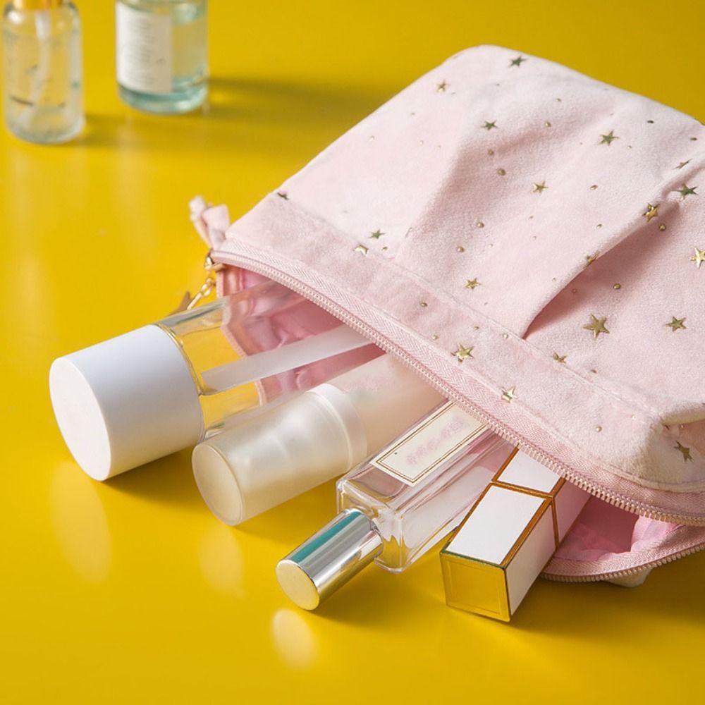 Large Capacity Shell Shape Makeup Case Bronzing Stars Travel Toiletry Bag Bath Storage