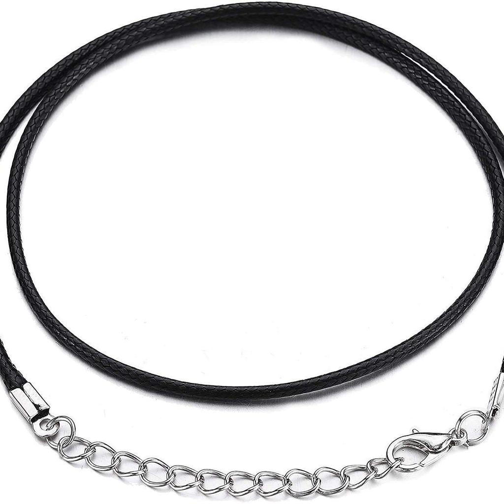 Черный кожаный шнурок для ожерелья с застежкой-лобстером - DIY аксессуар для ювелирных изделий