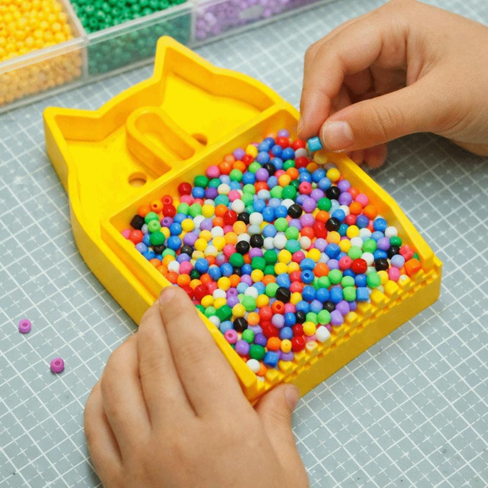 DIY Set Cat-shaped Beads Picking Tray 2-in-1 Cartoon Collage Beans Shovel Plastic Handmade Bead Storage Box Craft Creation