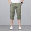 Мужские эластичные укороченные брюки в деловом стиле - лето 2024 г., свободный крой, большие размеры, шорты прямого кроя.