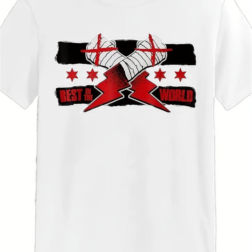 2025 Men Alphabetic Graphic Print Tees Soft Crew Neck Comfort Fit Slight Stretch Knitted Fabric Casual Summer T-Shirts