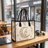 Bohemian Moon Print Tote Bag Aesthetic Casual Carry All Purse for Daily Use