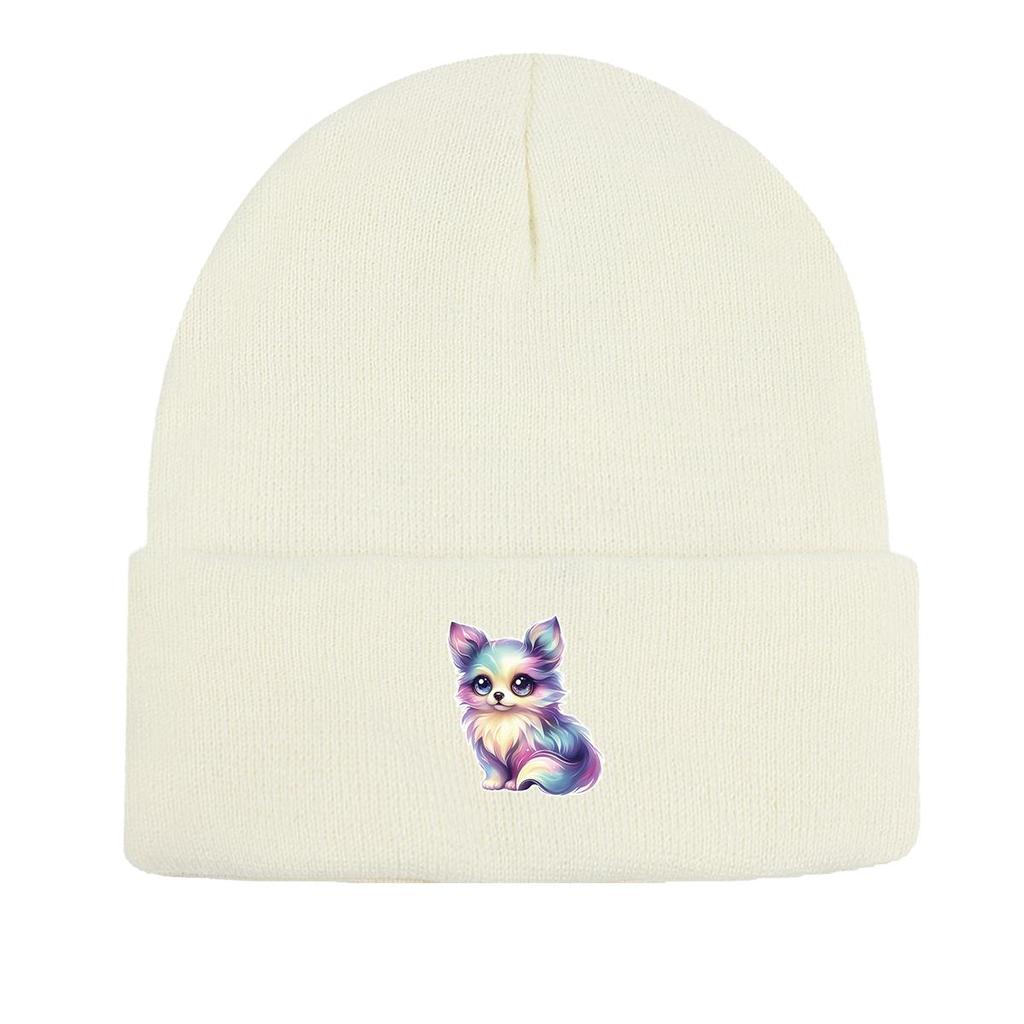 Miraculous Fox Winter Knitted Cap Beanie, Animal Skull Cap Fit Elastic Sporting Bonnet Knit Hat Beanie