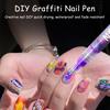 12 шт. ручки для граффити с ультратонким наконечником для маникюра, маркеры для ногтей своими руками