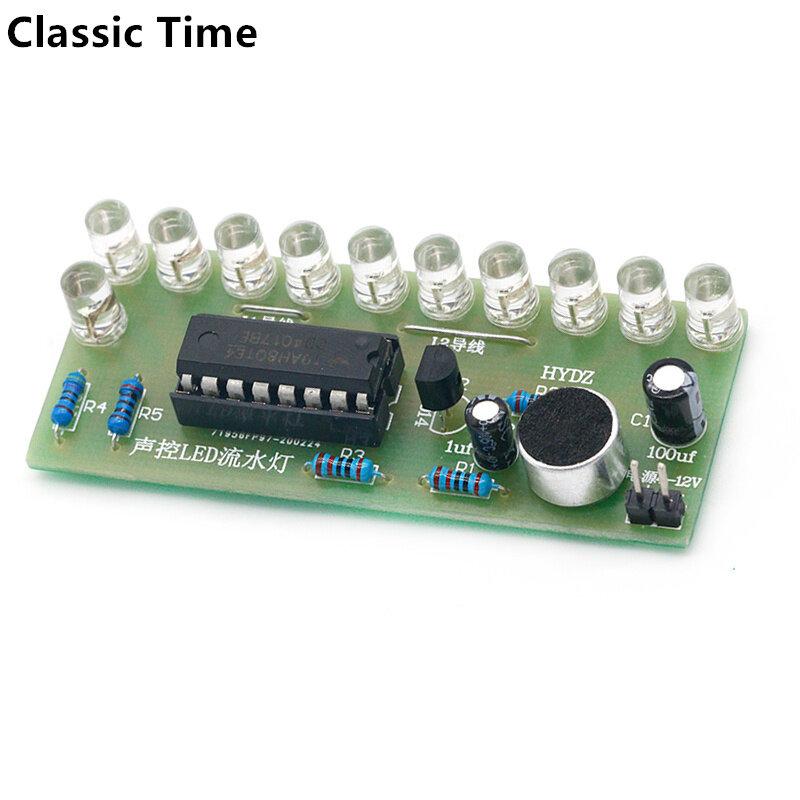 Светодиодный водяной светильник с голосовой активацией, комплект CD4017, управление фонарем, забавное электронное производство, обучение, модуль электронного комплекта «сделай сам»