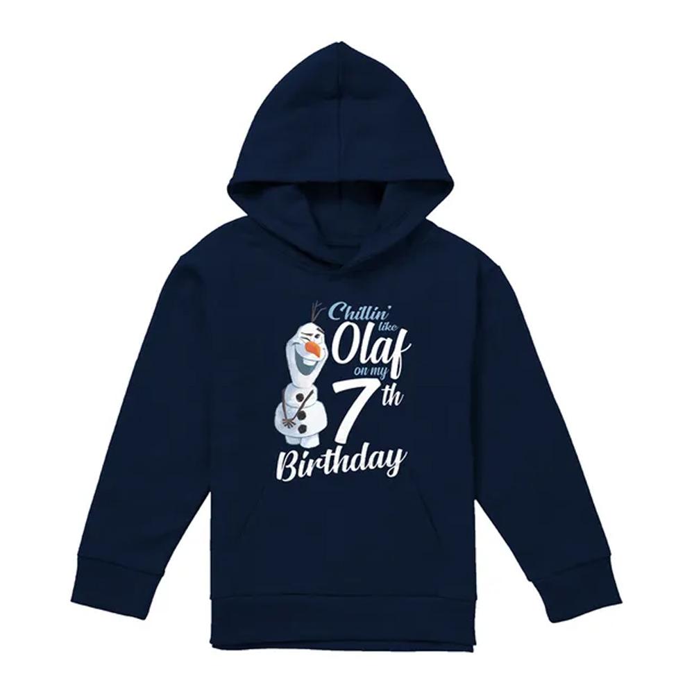 Frozen Childrens/Kids Chillin Like Olaf Heather 7th Birthday Pullover Hoodie