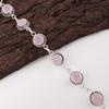 Розовый халцедон драгоценный камень 925 стерлинговое серебро ювелирные изделия ручной работы браслет 7-9" RB-17-14