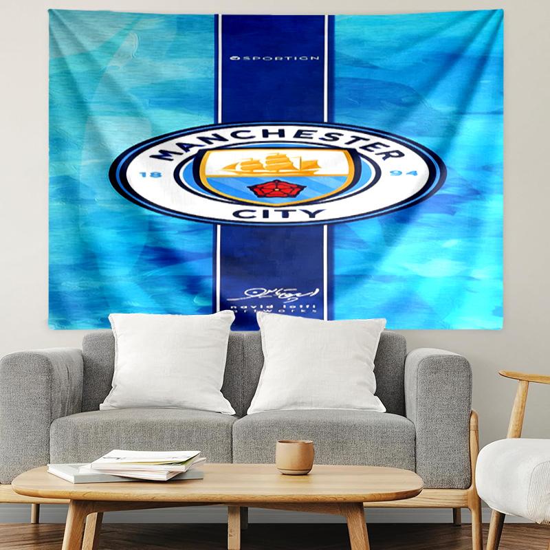 Football team City FC Print Tapestry, Lightweight Wall Hanging, for Bedroom, Dorm, Living Room, Home Art Decor - Birthday Christmas Gift for Friends