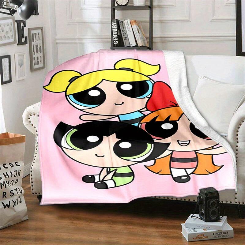 1 плюшевое одеяло Powerpuff — мягкое и удобное для всех сезонов, отличный подарок!A04303m