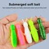 5 шт. 6 см/7 г Мягкая приманка-червь Медленно тонущая Соленая Блестящая Бионическая приманка Разноцветная ПВХ Искусственная приманка Морская Пресноводная Аксессуары для рыбалки на змееголова