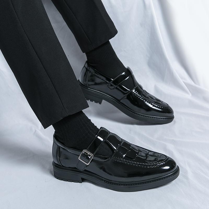 Лето 2024 года, новые мужские модные деловые туфли из лакированной кожи, дышащая обувь, мужская обувь для отдыха на открытом воздухе, черные, роскошные зеленые туфли