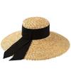 Women Summer Classical Wheat Straw Hat Big Wide Brim Sun Hats Elegant Vintage Handmade Beach Caps Vocation Chapeu Feminino