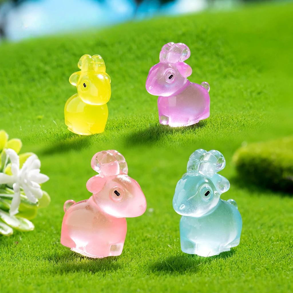30 шт. Светящаяся фигурка козы Ландшафтный декор для дома Kawaii Декор комнаты Кукольный домик Миниатюрные аксессуары для украшения сада фей