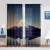 Фиолетовые горы, абстрактный минималистичный пейзаж, прозрачная вуаль, шторы для гостиной, шторы для спальни, шифоновая тюлевая занавеска